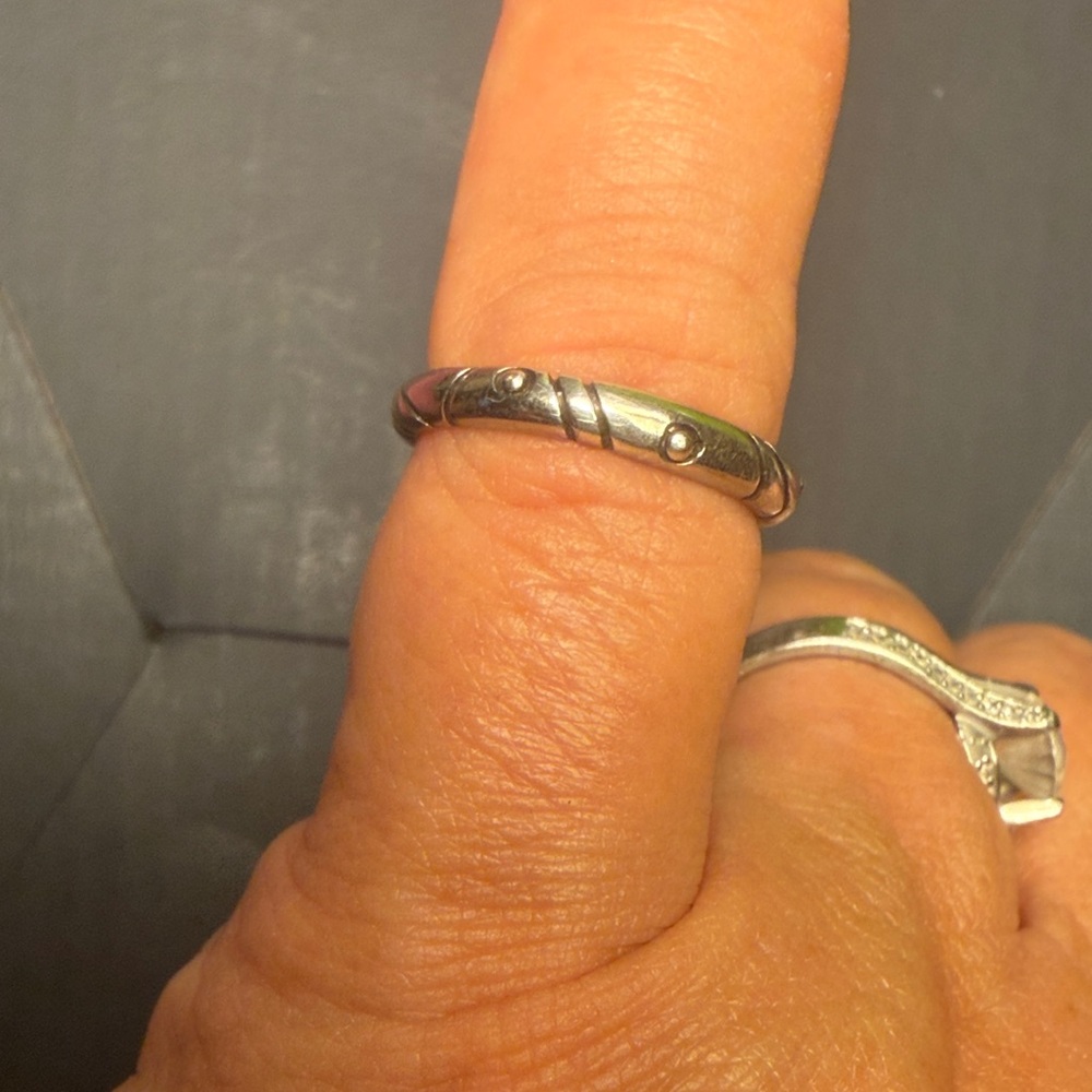 John Atencio signed gold dots Elegant sterling Silver Childs ring 3